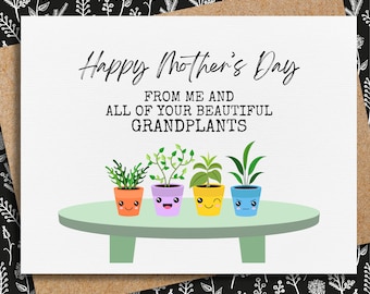 funny mother's day card | from me and your beautiful grandplants | mother's day card | card for mom | from daughter | mother daughter humor