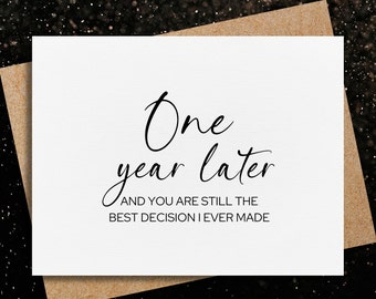 one year anniversary card | anniversary card for wife | for husband | best decision i ever made | first anniversary card