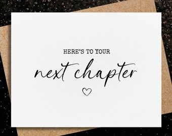 next chapter good luck card, best of luck, new job coworker, good luck gift, retirement card for coworker, leaving job card, divorce, moving