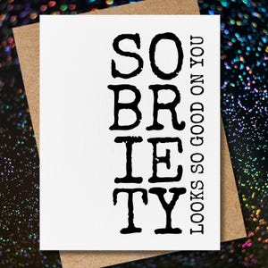 sobriety card for alcohol or addiction recovery | soberversary card