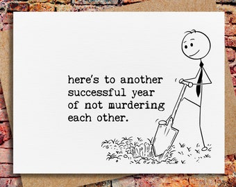 funny anniversary card | for husband | for wife | for boyfriend | anniversary greeting card | marriage humor | 5 year wedding anniversary