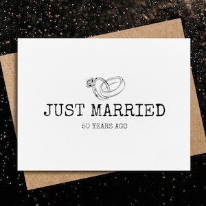 50th anniversary card | just married 50 years ago | anniversary card for parents | anniversary card for wife | golden anniversary