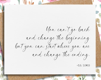 you can't go back quote card | encouraging and inspirational card | cs lewis quote