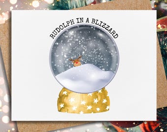 funny christmas card | rudolph in a blizzard | christmas card for coworker