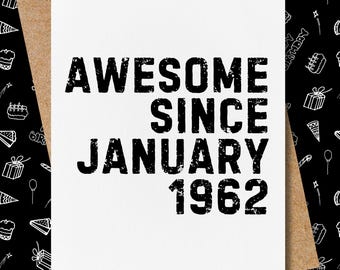 personalized date birthday card | funny birthday card | awesome since | 50th birthday | 40th birthday | 30th birthday