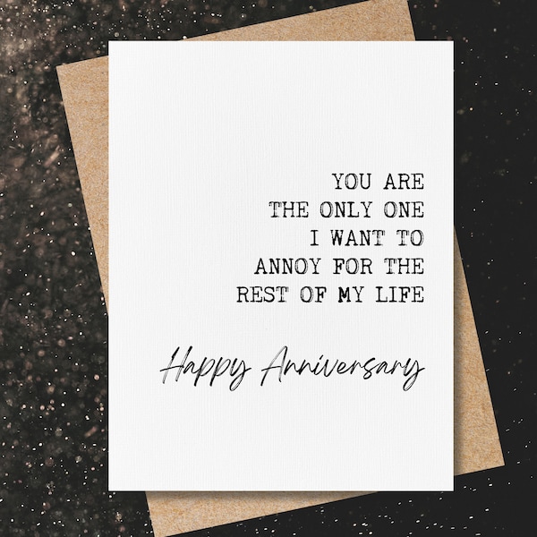 anniversary card for husband | funny anniversary card | you are the only one | wife | boyfriend | girlfriend | sarcastic cards