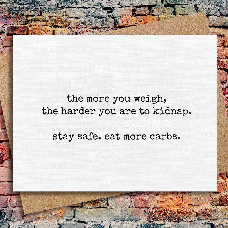 Eat More Carbs Funny Quote Card | Birthday Just Because 画像 1