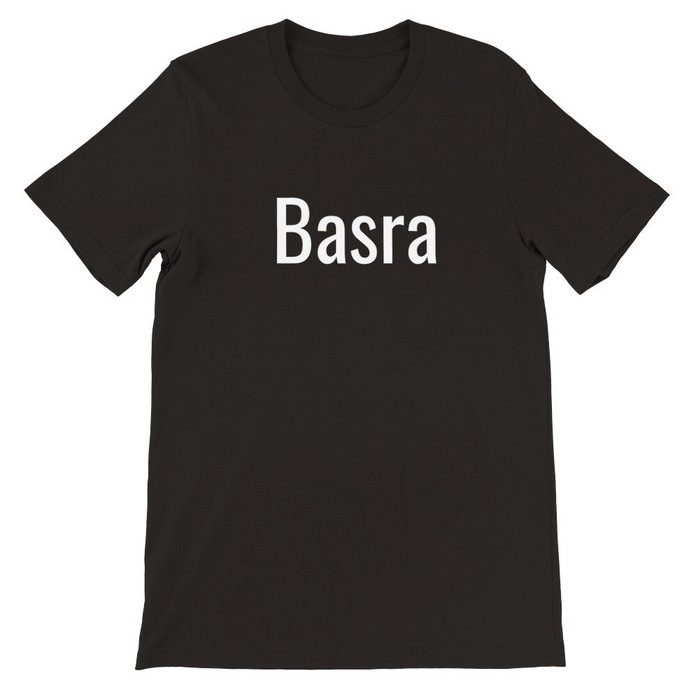 Basra T-shirt White Lettering on Black - Etsy