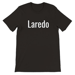 Laredo T-shirt White Lettering on Black