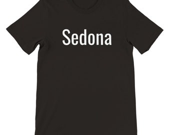 Sedona T-shirt White Lettering on Black