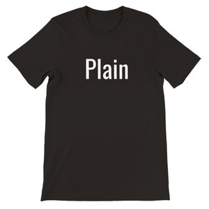 Plain T-shirt White Lettering on Black
