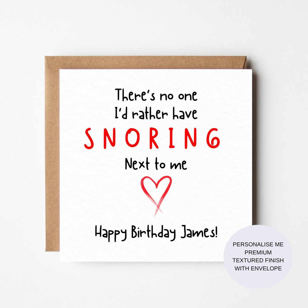 Personalized Funny Snoring Birthday Card for Him - Etsy UK