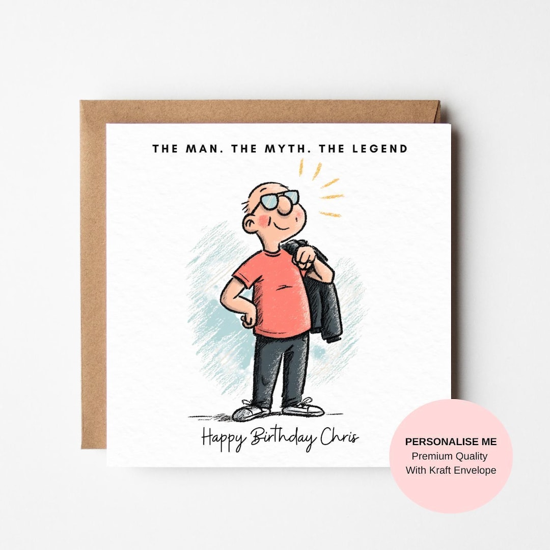 Funny Birthday Card for Him – the Man the Myth Card - Etsy UK