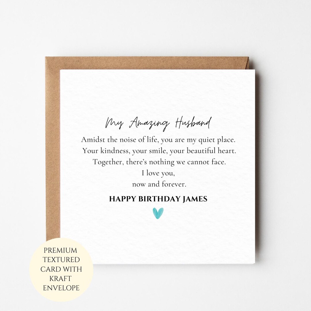 Personalised Romantic Birthday Card for Husband – Wife Message ...
