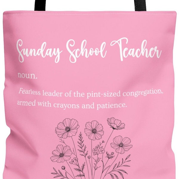 Sunday School teacher tote bag teacher appreciation gift Christian teacher gift faith-inspired bag Sunday School accessories thoughtful gift