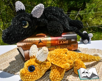 Fourth Wing Dragon Crochet Plushie: Tairn and Andarna, Officially Licensed