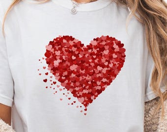 Valentine T-Shirt, Heart Valentines Day Shirt for Women Gift, Love Shirts