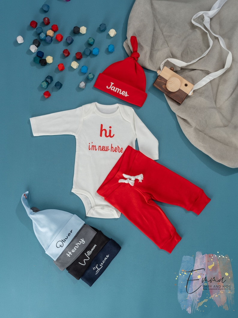 Baby Boy Coming Home Outfit, Monogrammed Romper and Bow Baby Shower