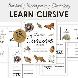 Schreibschrift lernen mit Nature | Schreibschrift für den Kindergarten+ | Kleinbuchstaben Alphabet Arbeitsblätter | Schreibschrift lernen | Schreibschrift