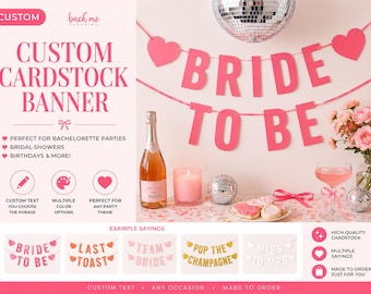 Banner de cartulina personalizado / Decoración personalizada para fiestas / Cumpleaños, bodas, baby shower, despedidas de soltera, pancartas de graduación