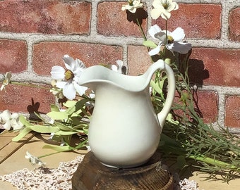 Vintage ironstone pitcher creamer French country farmhouse English cottage white