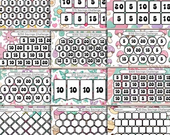 Mini Savings Challenge Tracker, Printable Planner (PDF Files)