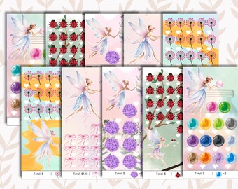 Fairy Savings Challenge Tracker, Printable Low Income Planner (PDF Download)