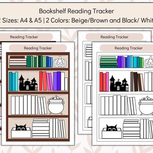 Book Reading Tracker, Printable Bookshelf Tracker, Reading Journal Printable, Printable Reading Challenge