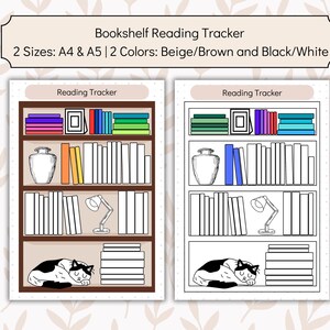 Book Reading Tracker, Printable Bookshelf Tracker, Reading Journal Printable, Printable Reading Challenge