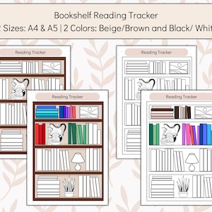 Book Reading Tracker, Printable Bookshelf Tracker, Reading Journal Printable, Printable Reading Challenge