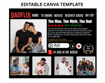 DADFLIX Father's Day Gift | Editable Canva Template (PDF)