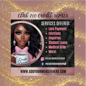 Credit Repair Business Template: DIY Social Media Flyer (Canva)