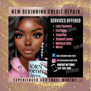 Credit Repair Services Flyer: DIY Template (Canva Editable)