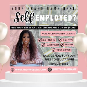 Plantilla de preparación de impuestos para autónomos: técnicos de pestañas y peluqueros (diseño editable en Canva)