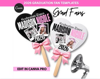 Graduation Fan for adults l Personalized Handheld photo fan (Digital Download)