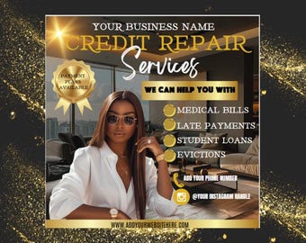 Credit Repair Template: DIY Canva Design (Digital Download Template) Instagram Promo