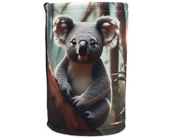 Cute Koala Stubby Holder - 100% Neoprene, Fits Cans and Bottles, 3.0" x 4.6"