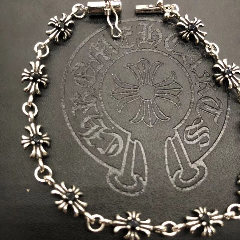 Chrome Hearts Inspired Bracelet , Silver Cross Bracelet Handmade