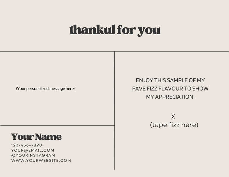 Thanks Section Thank You Card + Sample Template - Etsy