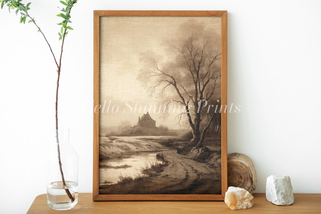 Country Road Wall Decor Farmhouse Decor Landscape Painting Vintage