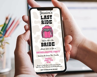 Cowgirl Bachelorette Party Invitation Template | Last Ride (Digital Download)