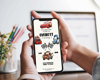 Cars Movie Birthday Invitation | Mobile Evite Template (Digital Download)