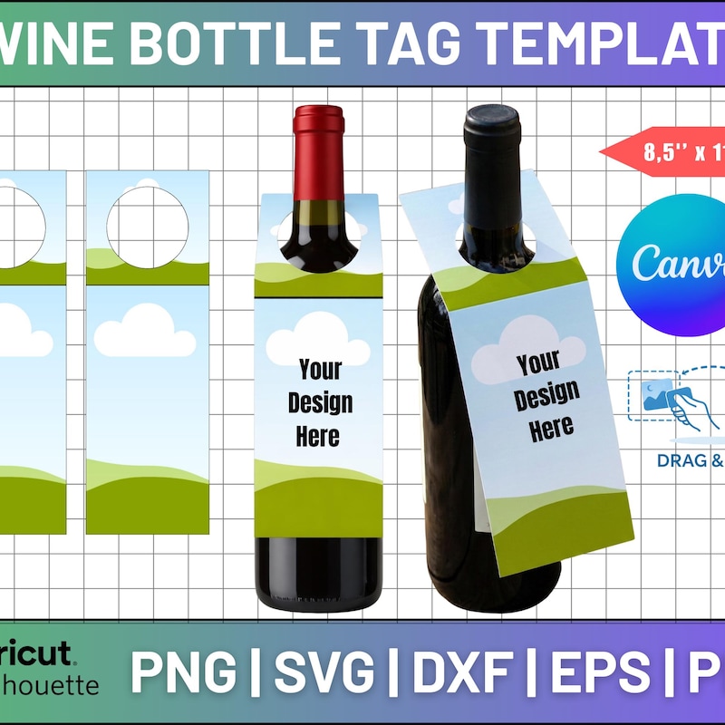 Bottle Neck Tags Template - Etsy