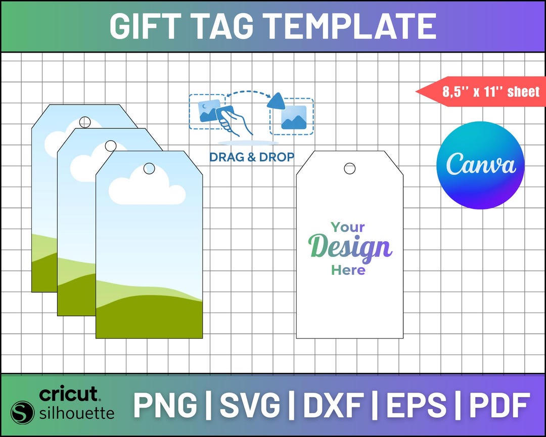 Personalized Gift Tag Template, Printable Design, Canva Editable, 8 ...