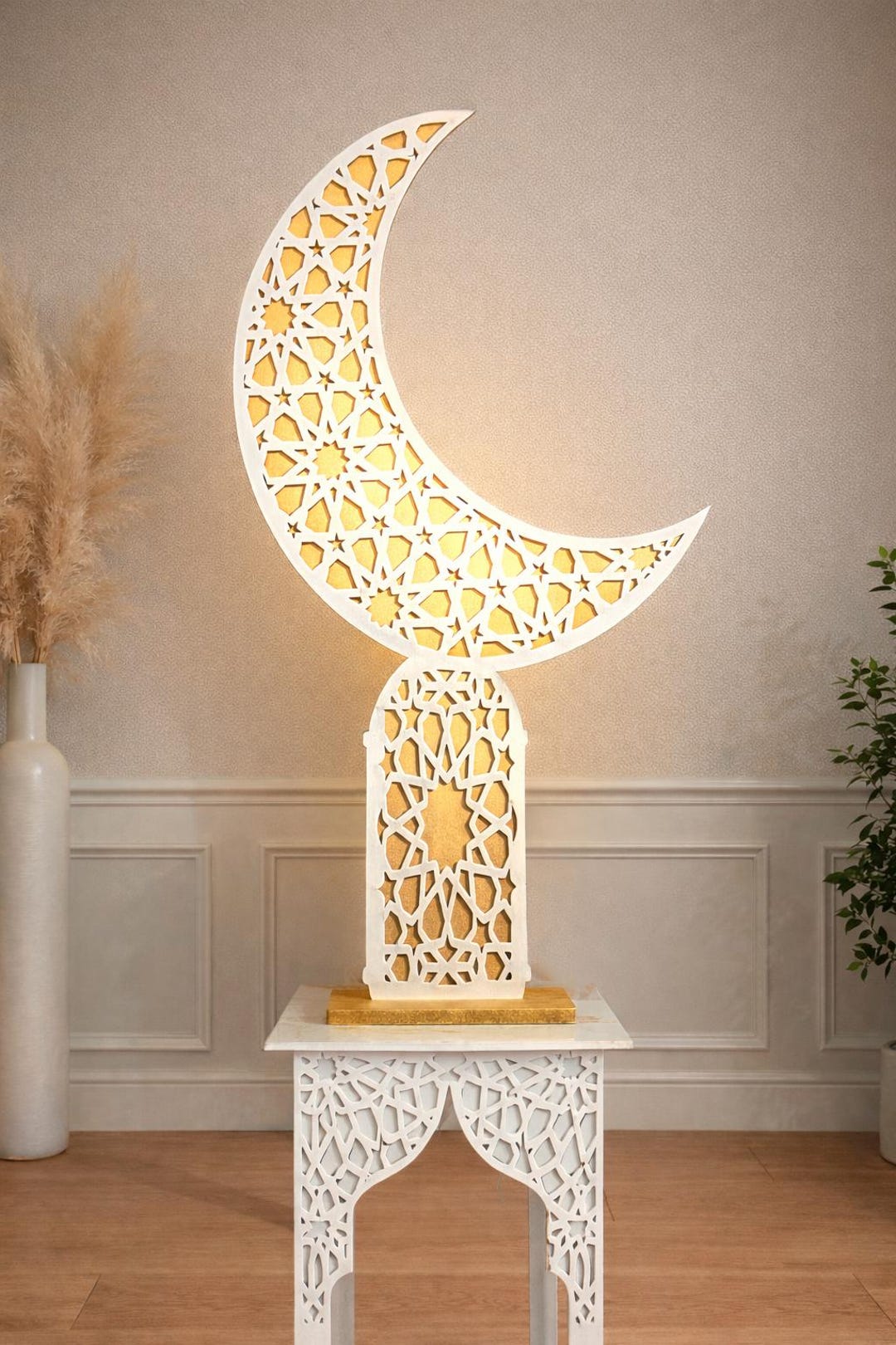 Original Islamic Crescent Moon Decor | Luxury Wooden Ramadan Decor ...