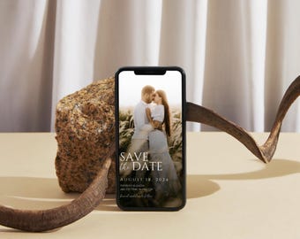 Modern Minimalist Save the Date Template | Editable Mobile Invite | Digital Invitation | Wedding Announcement