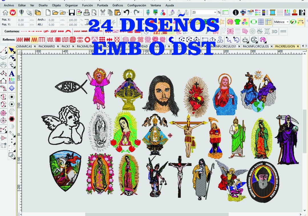Pack of 24 Embroidery Design Embroidery Logo DST or EMB - Etsy