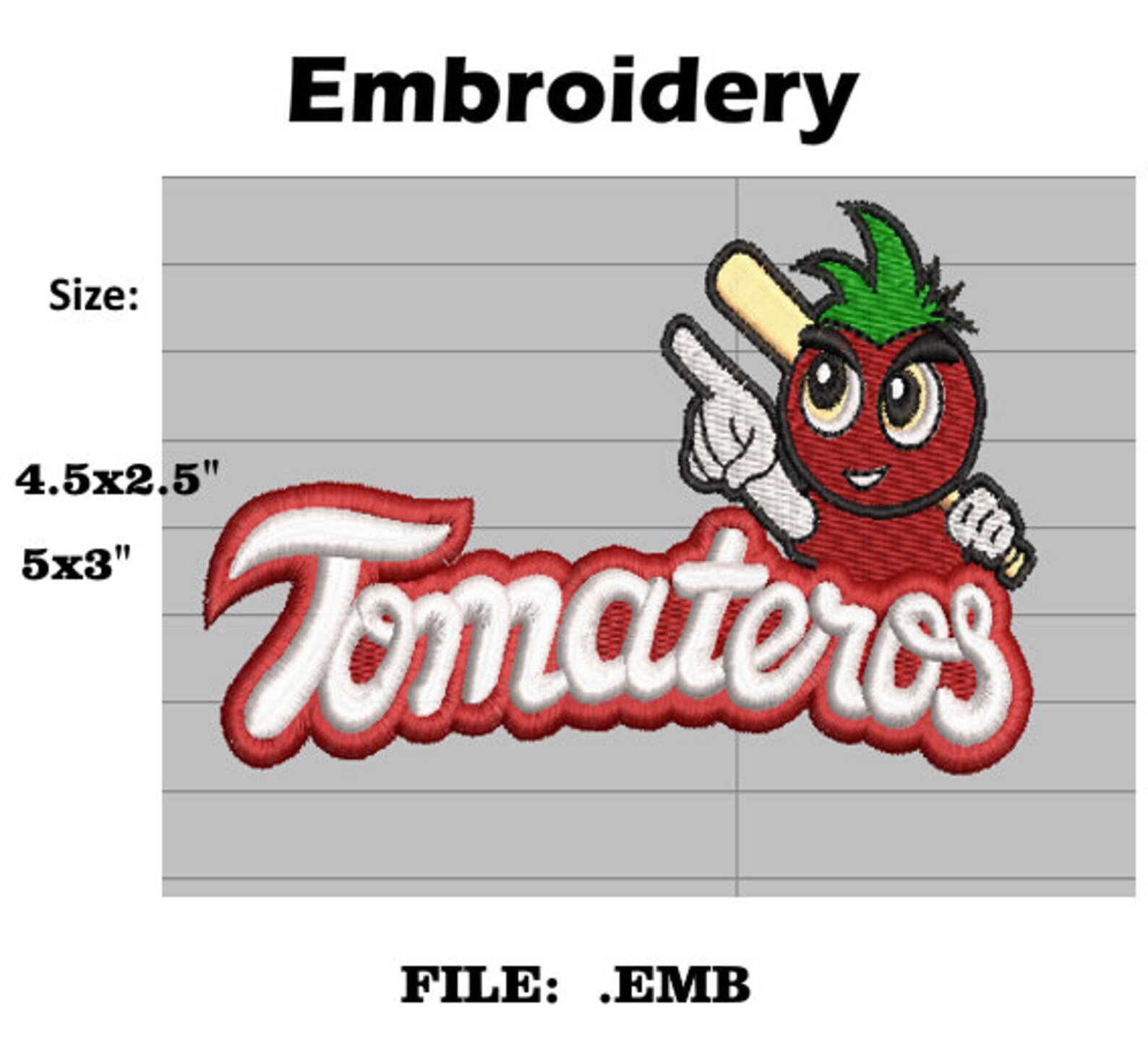 Tomateros Beisbol Mexico Logo Embroidery File Etsy