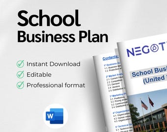 School Business Plan Template Editable