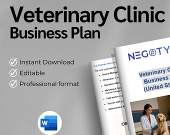 Veterinary Business Plan Editable